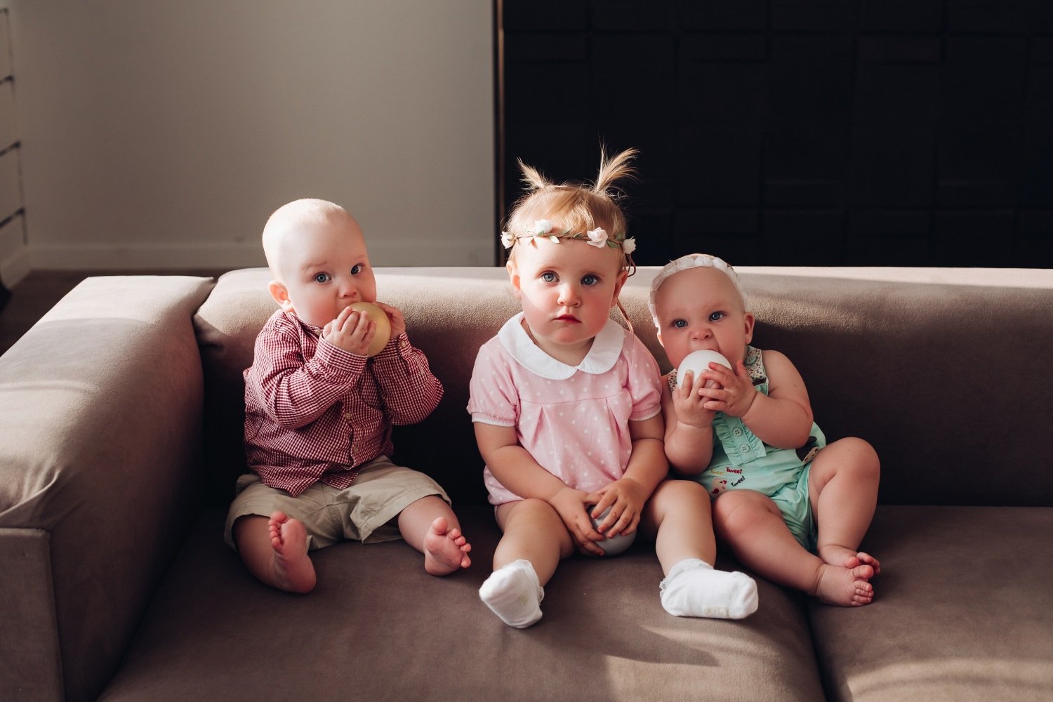 Cute twins and baby girl - Mommy Caring